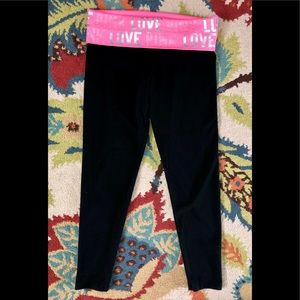 VS PINK yoga/workout leggings. Sz large rhinestone